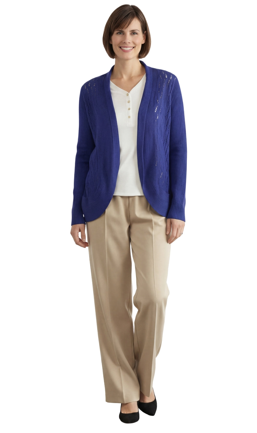 Women's Open Front Metallic Glitter Shrug in Blue or Red