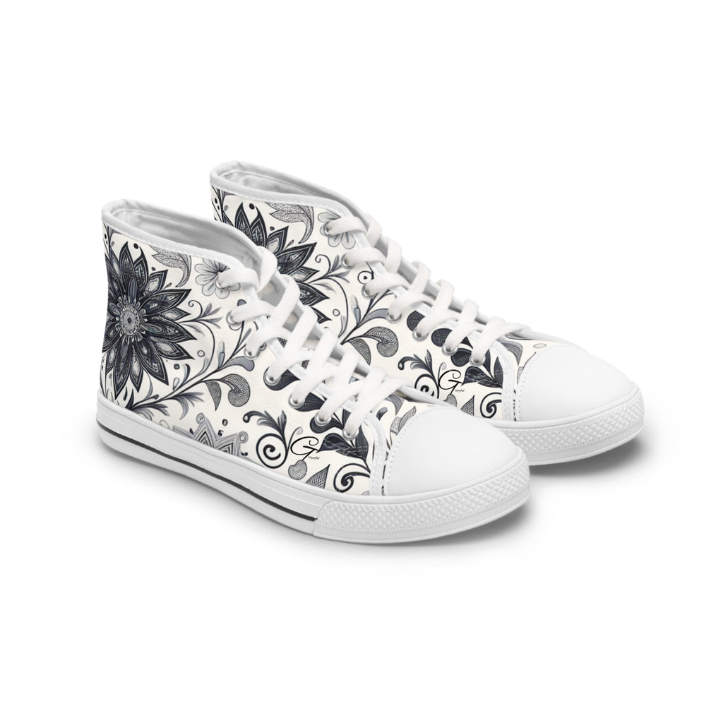 Floral High Top Sneakers: Comfortable Fashion Footwear for Women