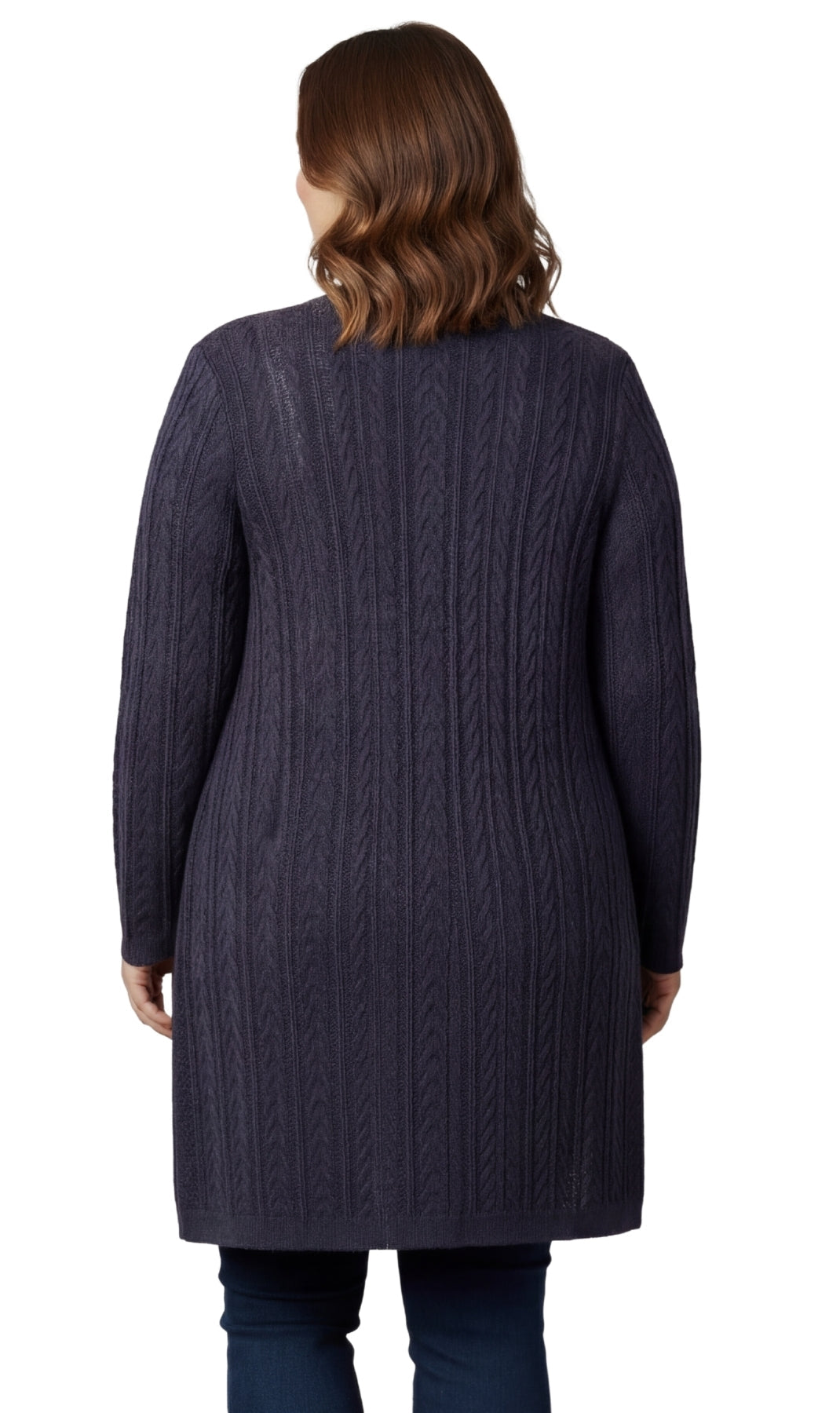 Women's Cable Knit Duster Cardigan Open Front Longline Sweater