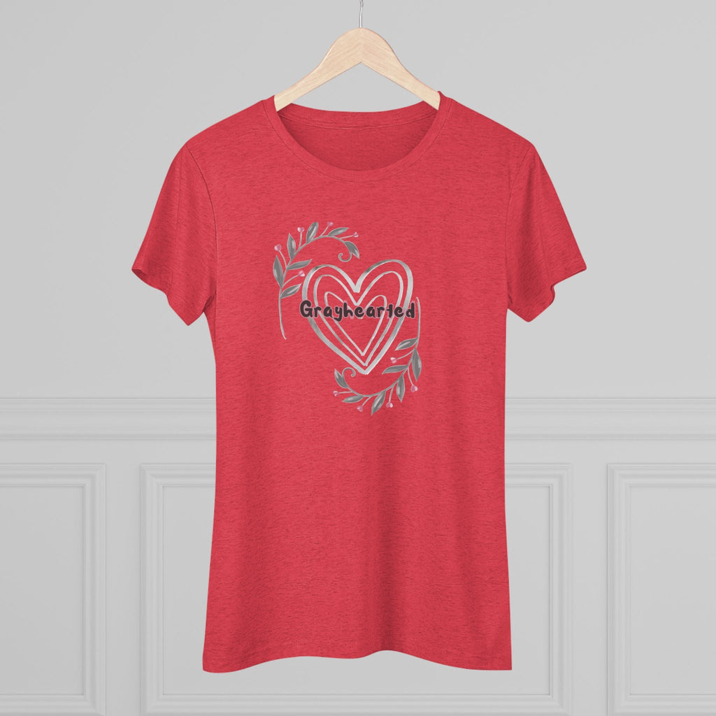 Women's Floral Heart Triblend Graphic Tee - Soft Slim Fit T-Shirt