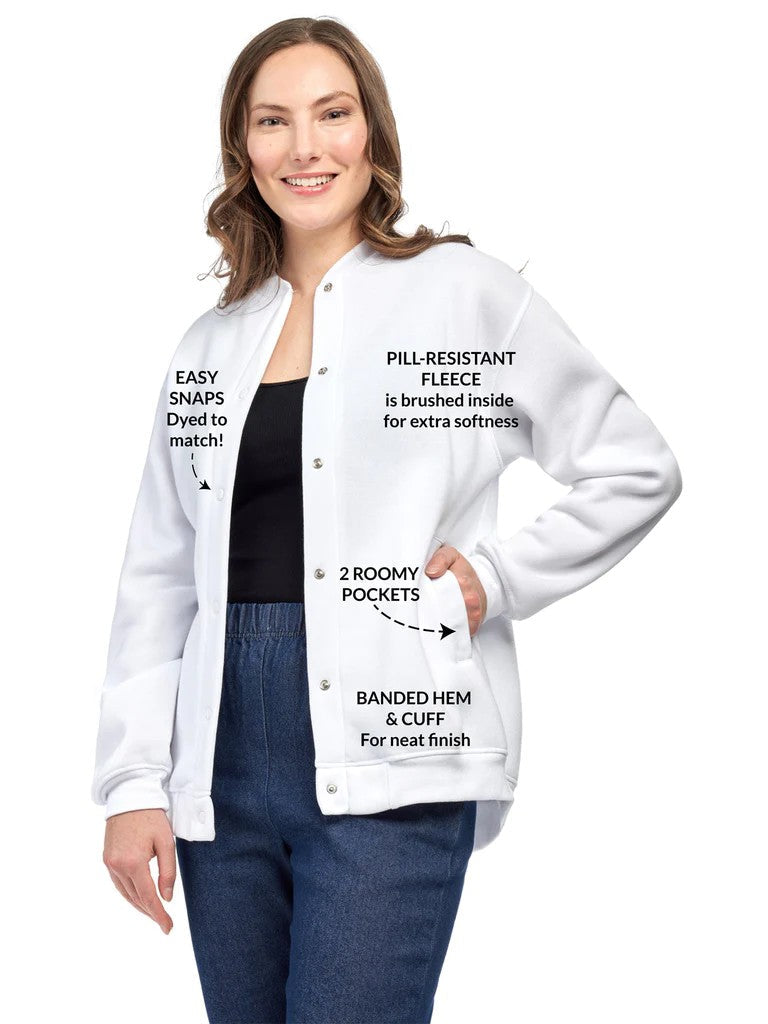 Women's Snap Up Jacket Stand Collar Sporty Layering Jacket