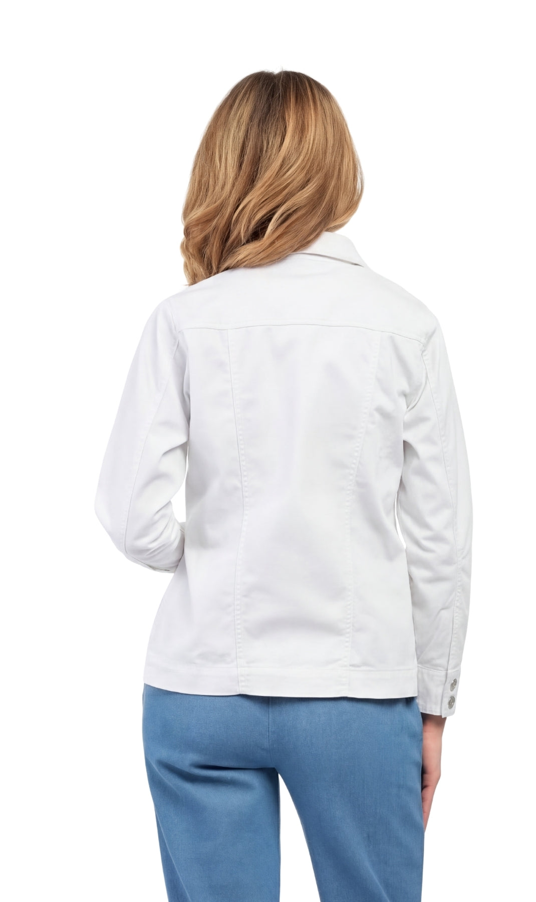 Women's Brushed Twill Button Front Jacket with Patch Pockets