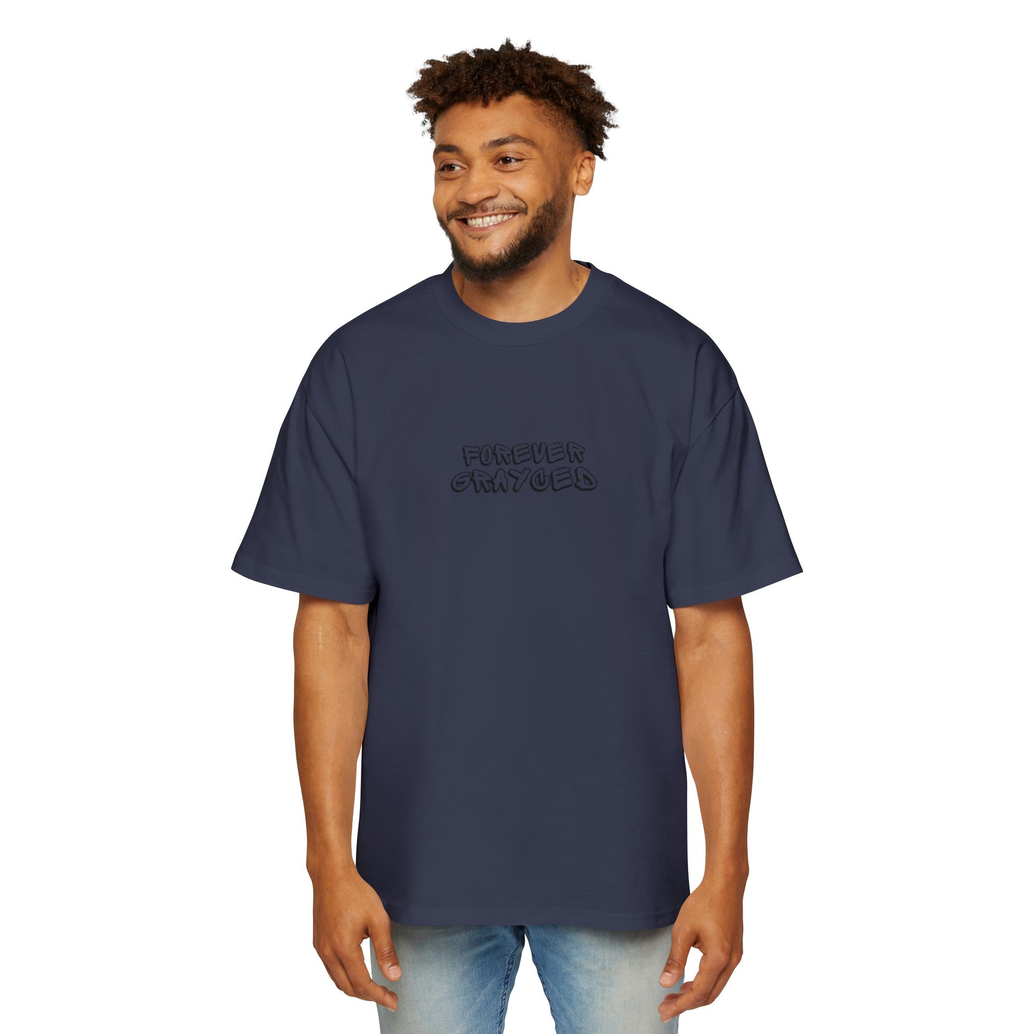 Men's Heavy Oversized Cotton T-Shirt Streetwear Casual Tee
