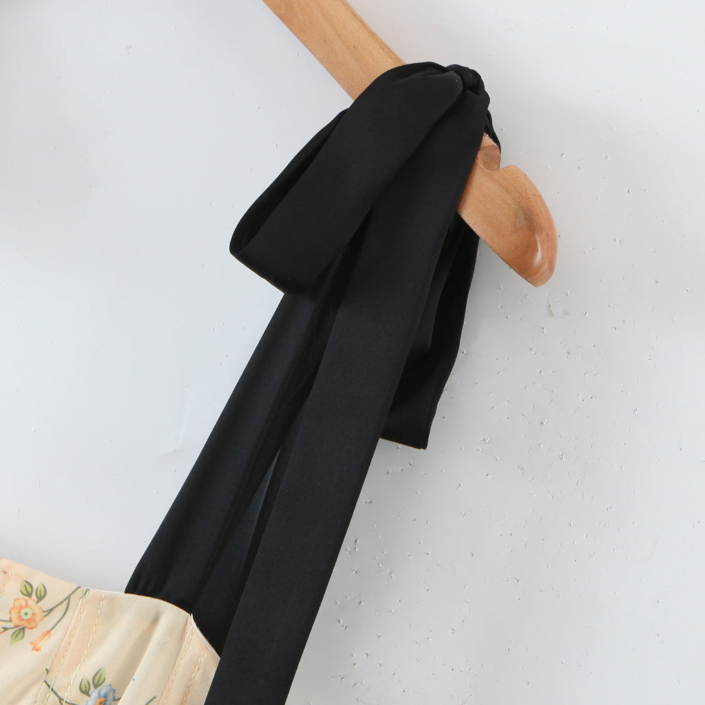 Spring Summer Women Clothing Color Vacation Fresh Sexy Sexy Strap Dress Crisscross