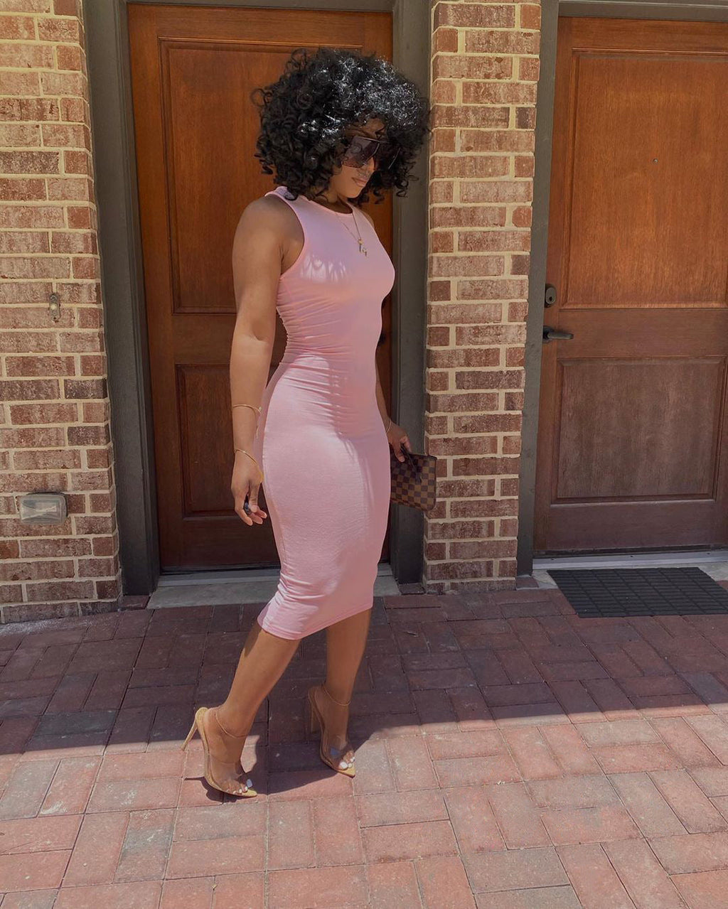 Women Clothing Women Clothing Spring Summer Sexy round Neck Solid Color Multi Color Sheath Dress