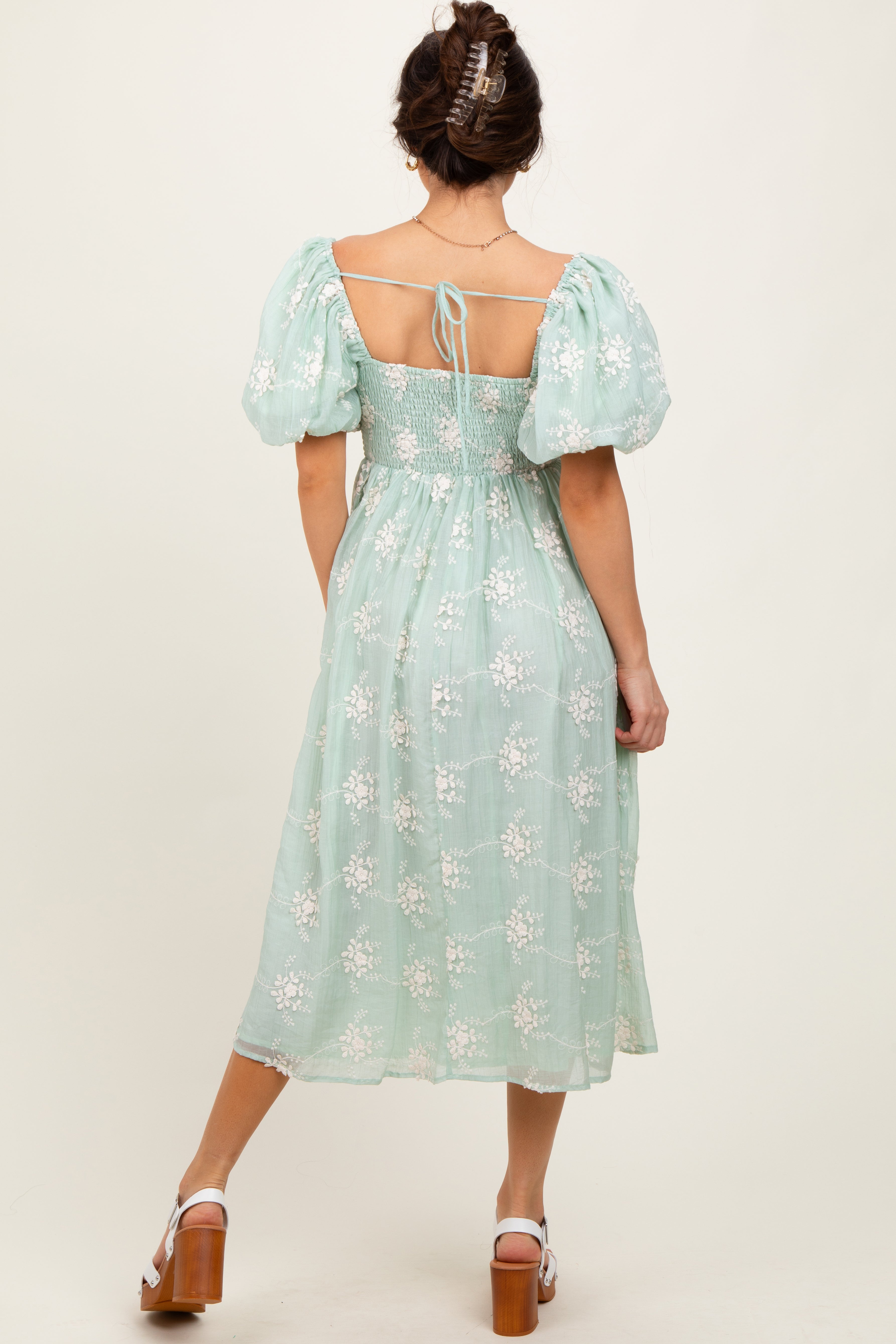 Mint Textured Midi Dress