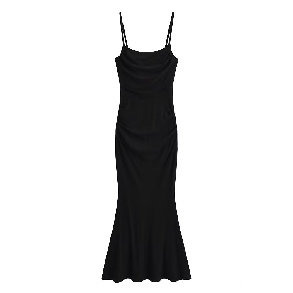 Sexy Sexy Pleated Boning Corset Strap Dress Summer Waisted Slim Fit Package Hip Dress
