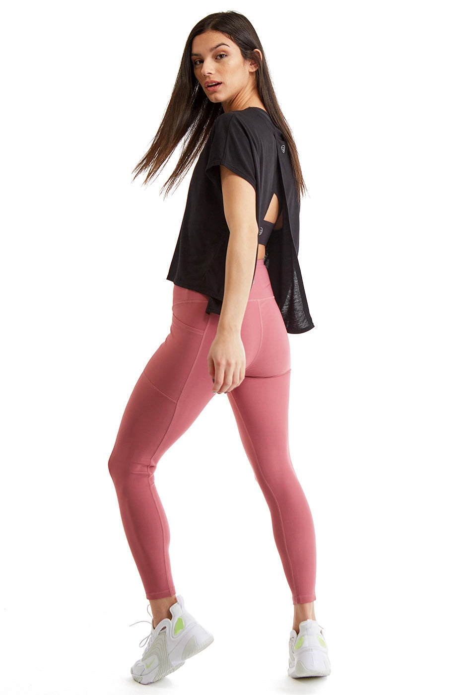 Women's 7/8 High-Rise Leggings with Side Phone Pockets - Athletic