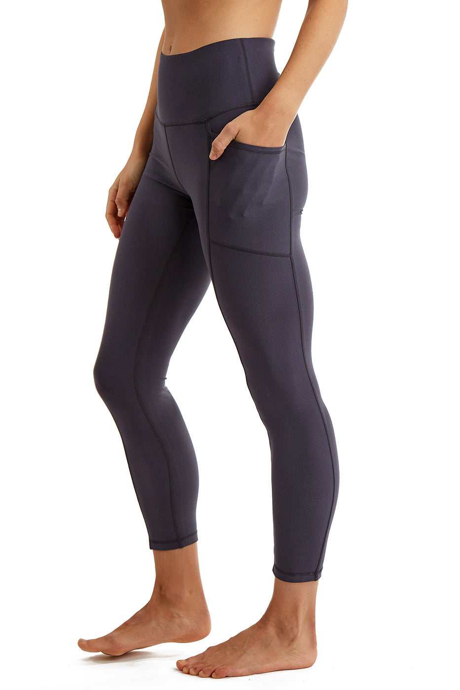 Women's 7/8 High-Rise Leggings with Side Phone Pockets - Athletic