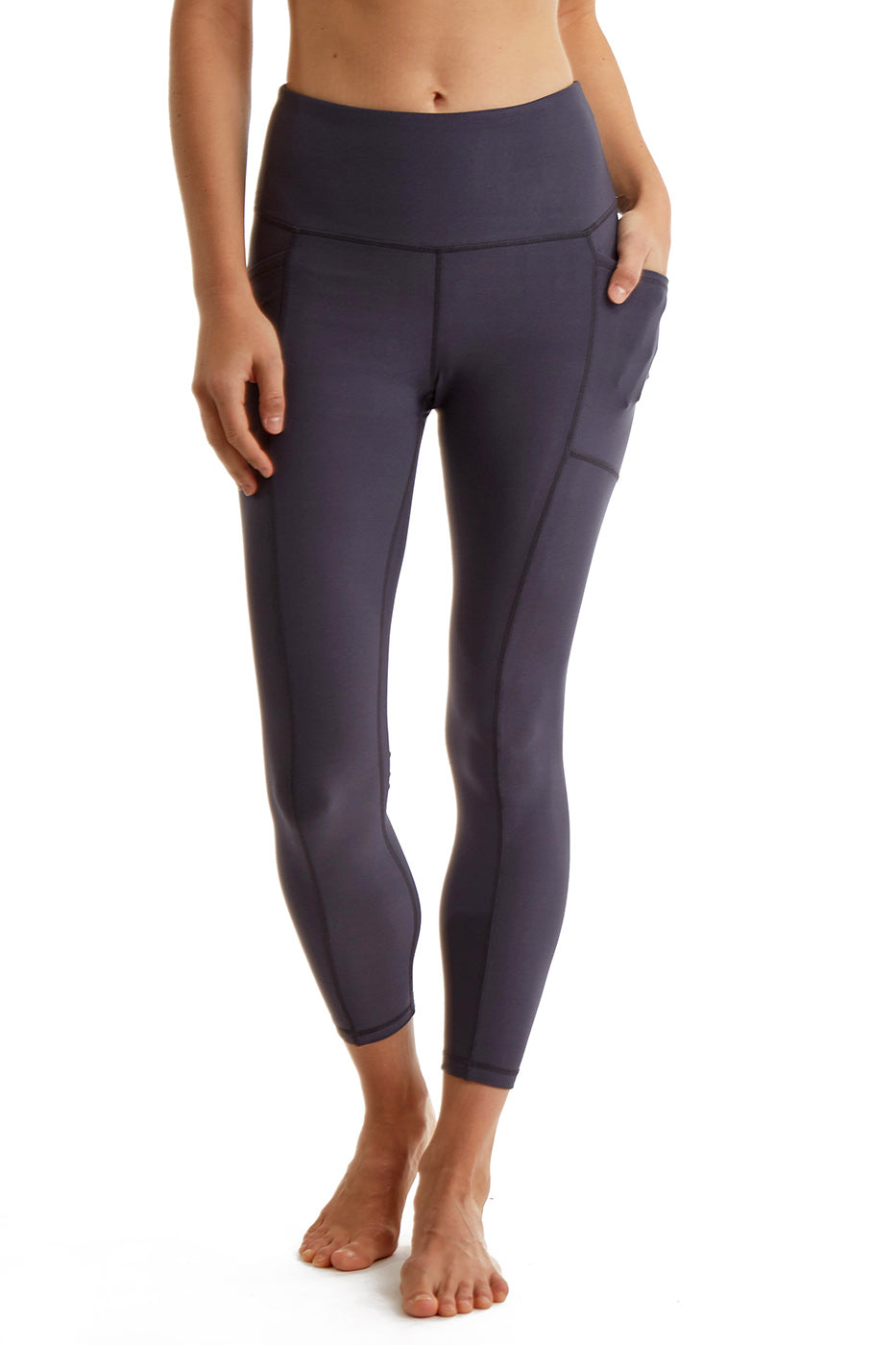 Women's 7/8 High-Rise Leggings with Side Phone Pockets - Athletic