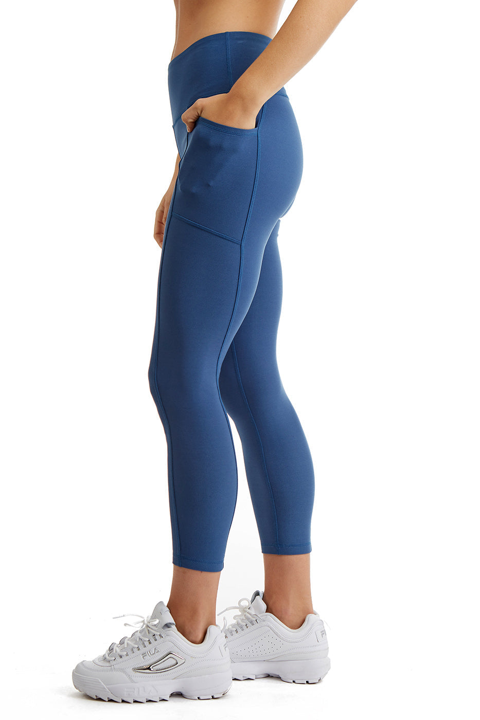 Women's 7/8 High-Rise Leggings with Side Phone Pockets - Athletic