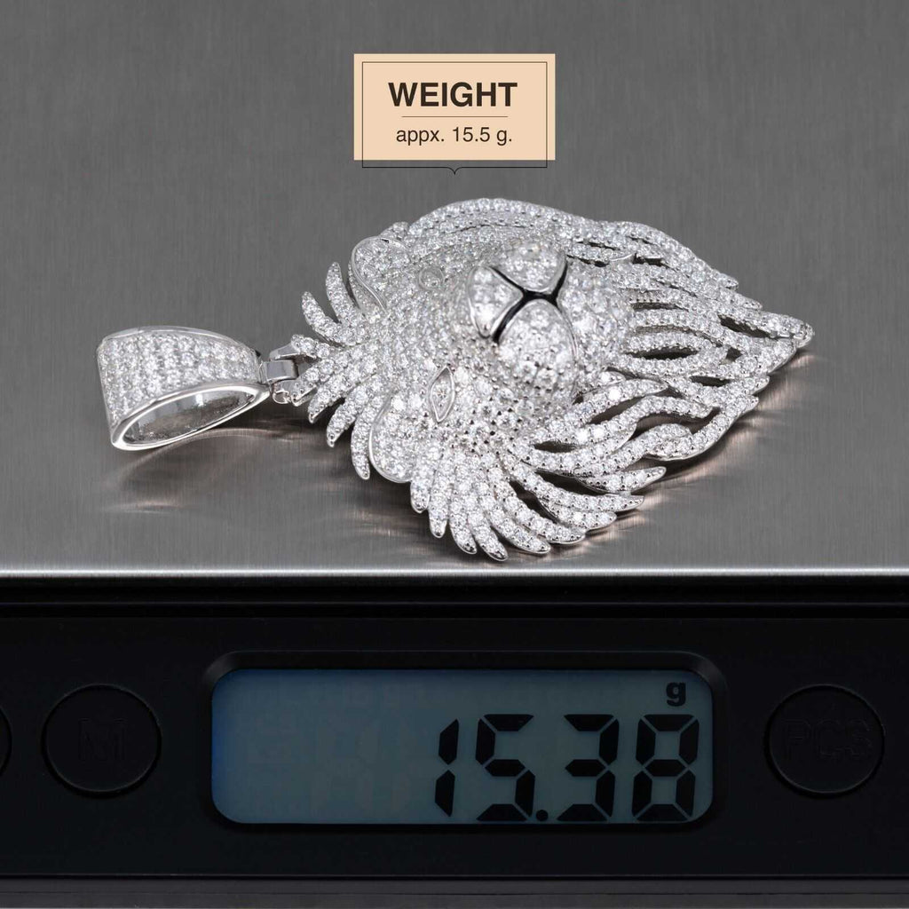 Moissanite Lion Head Iced Pendant 925 Sterling Silver Hip Hop Men Jewelry