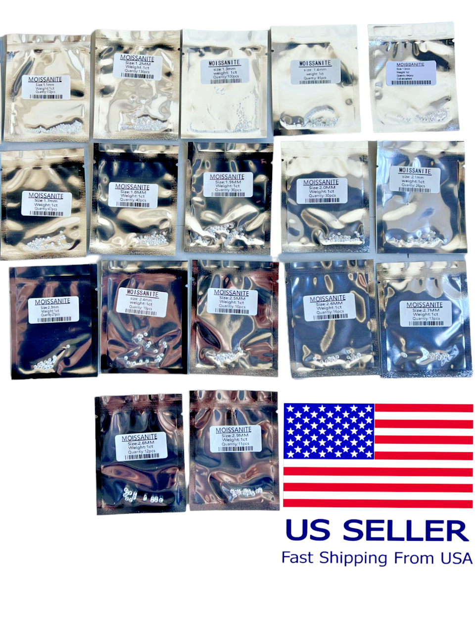 Loose Moissanite 1ct Parcel Melee