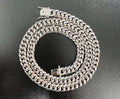 Mens Solid 925 Sterling Silver Moissanite Cuban Link Chain Hip Hop Necklace