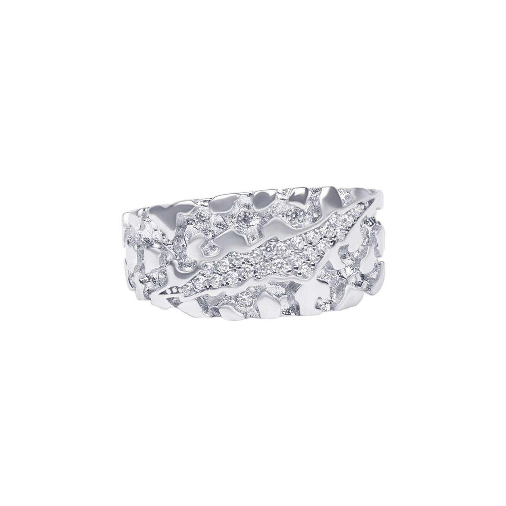 Nugget Claw Mark Ring in Solid 925 Sterling Silver