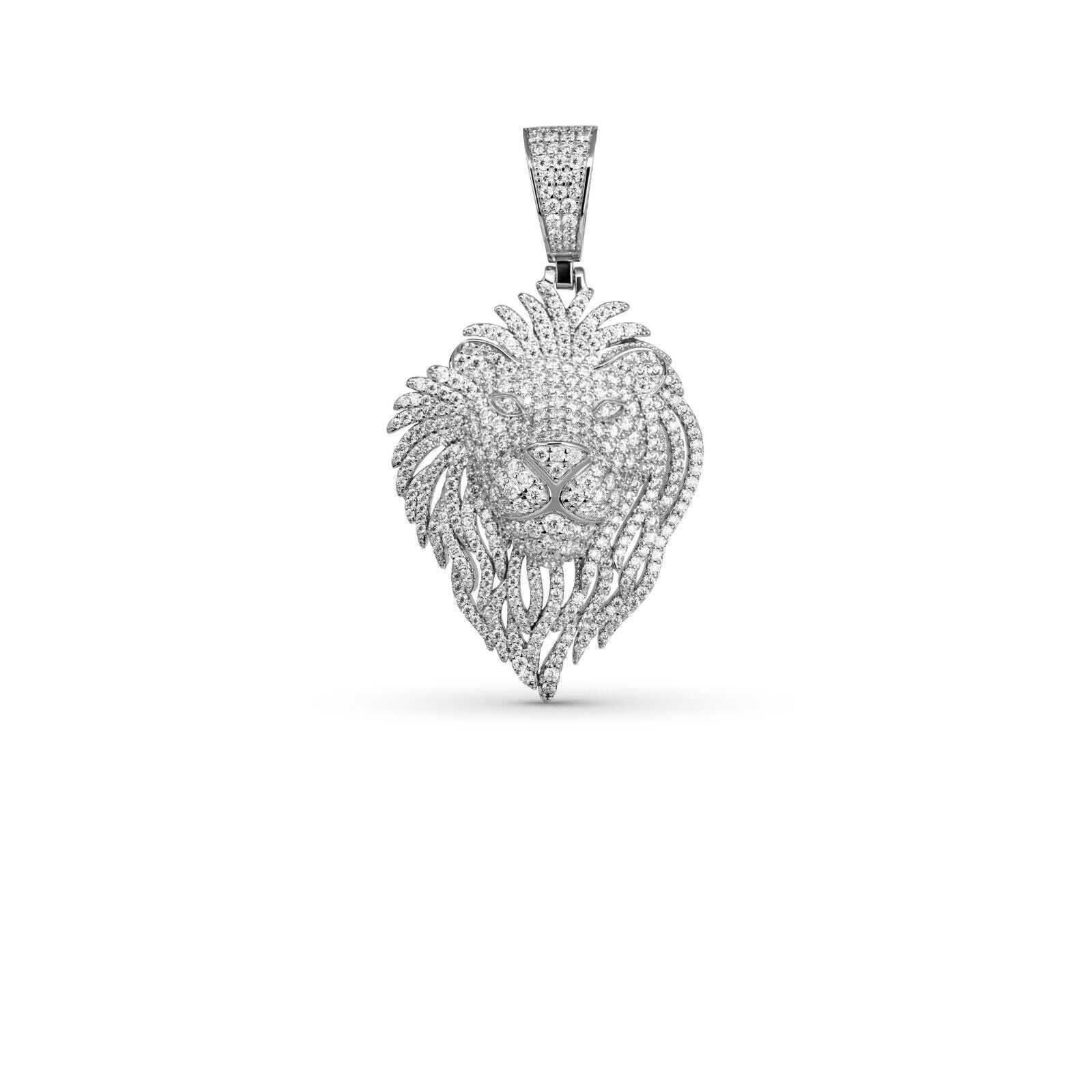 Moissanite Lion Head Iced Pendant 925 Sterling Silver Hip Hop Men Jewelry