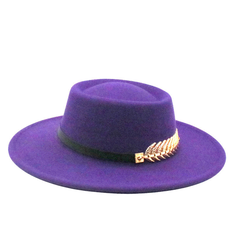 Foldable Short Brim Fedora Hat for Autumn and Winter