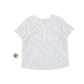 Willa Woven Tunic in White and Sage Leaf Print