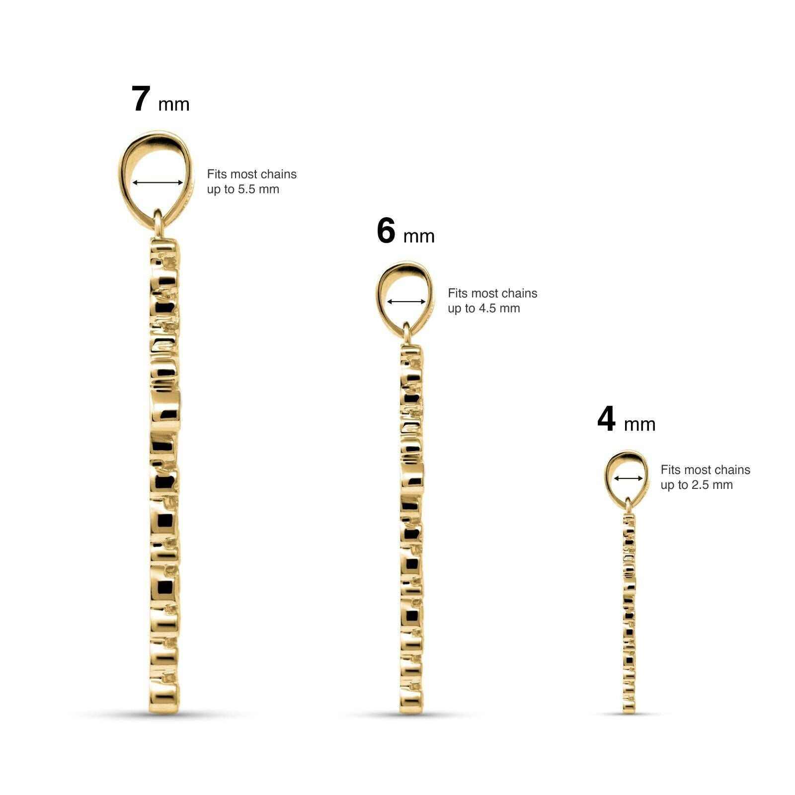 14K Gold Gold Nugget Cross Pendant 925 Sterling Silver