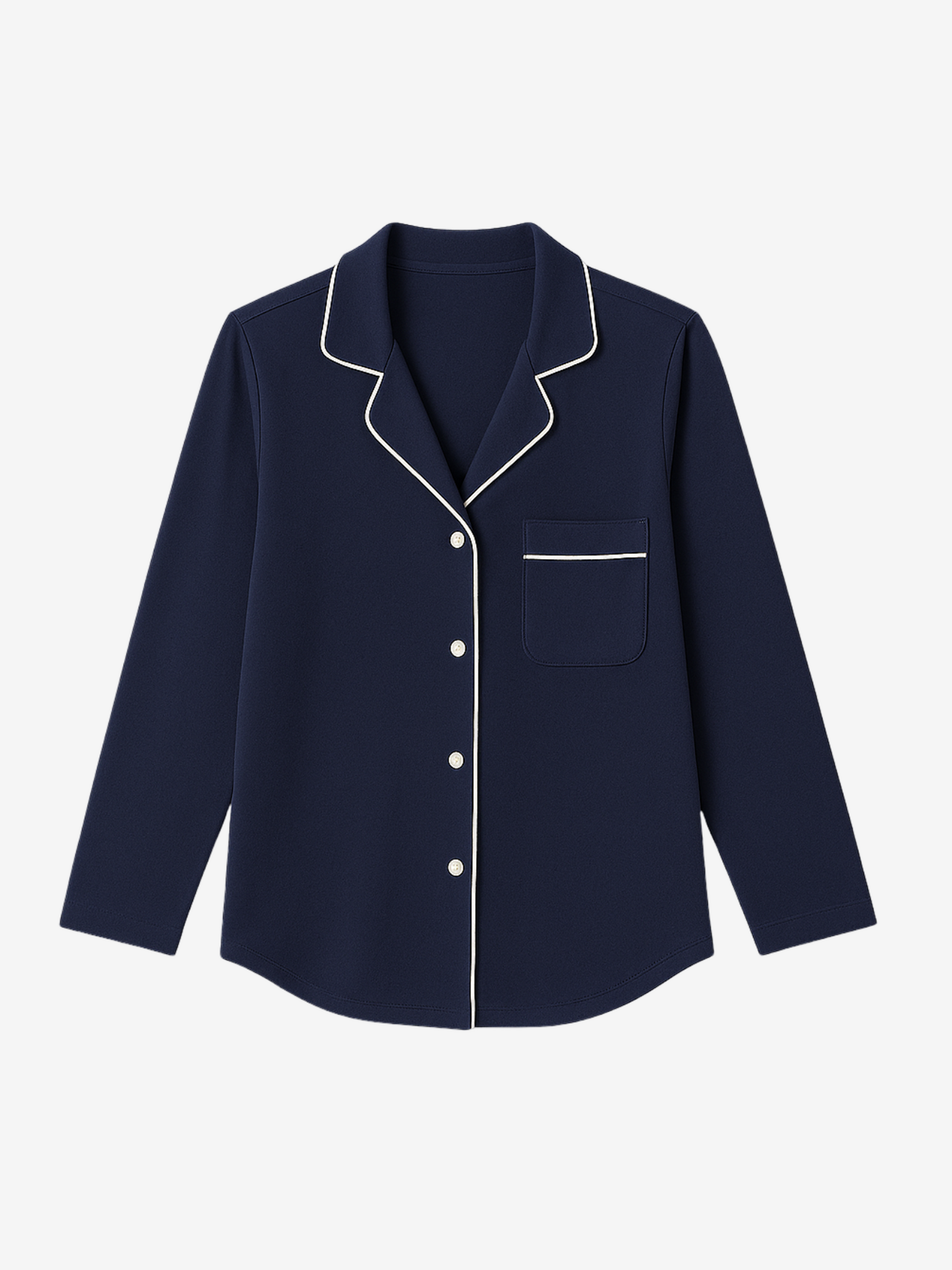 Donna Moisture-Wicking Long Sleeve Pajama Shirt in Light Blue - Image 10
