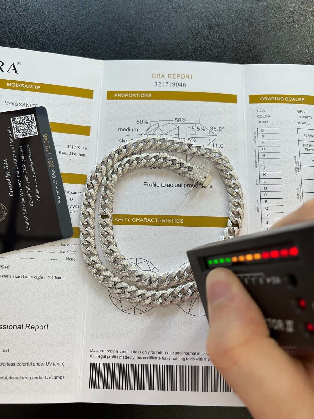 9MM Moissanite Real Miami Cuban Chain Necklace