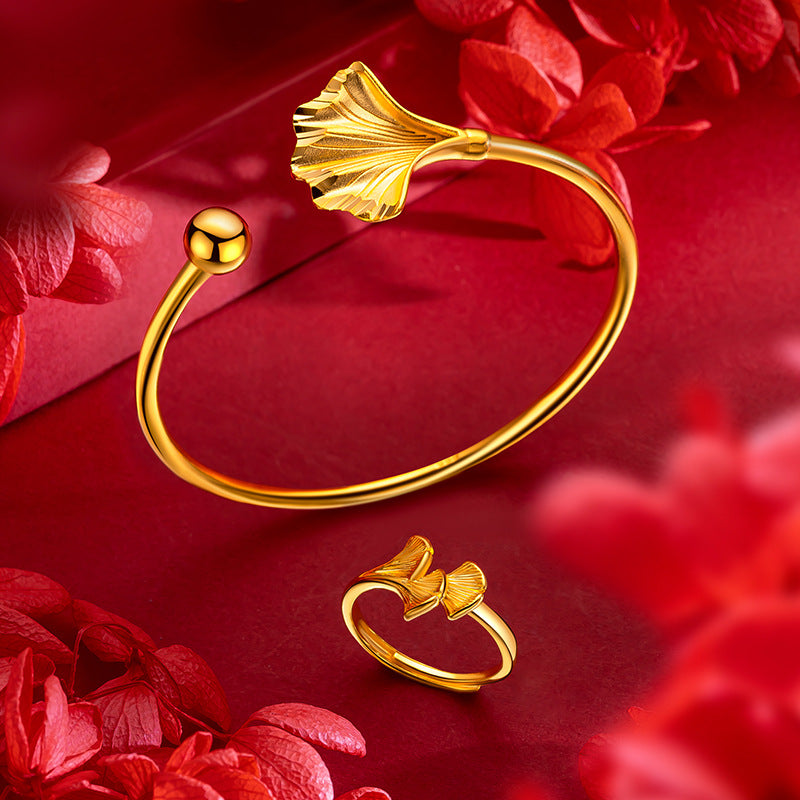 Temperament Cold Wind Ginkgo Biloba Leaves Open National Wind Bracelet