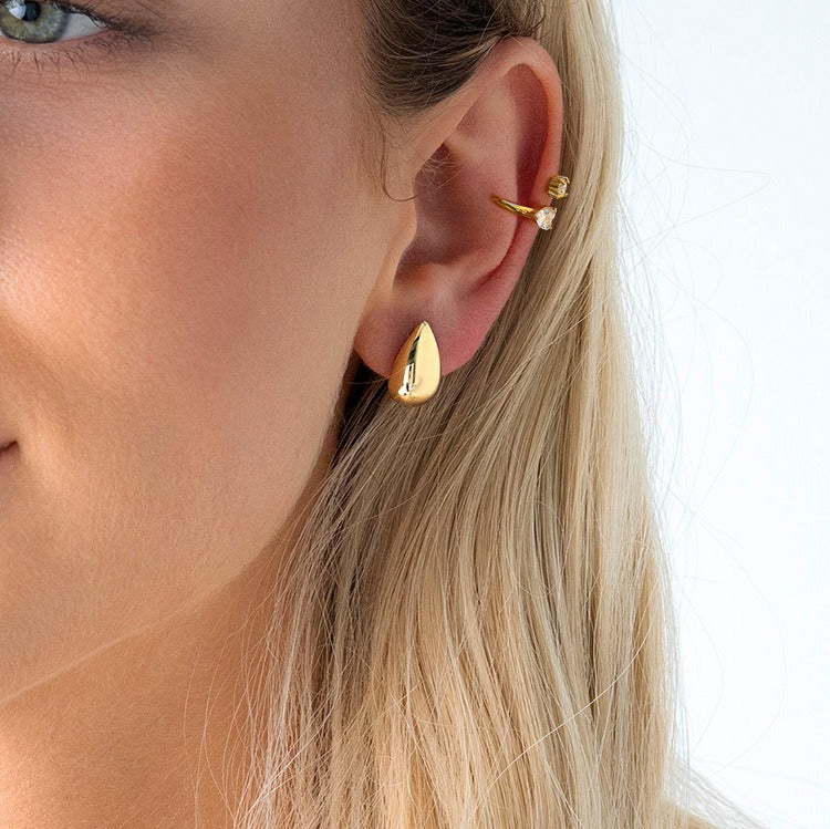 18K Gold Teardrop Earrings - Minimalist Statement Jewelry