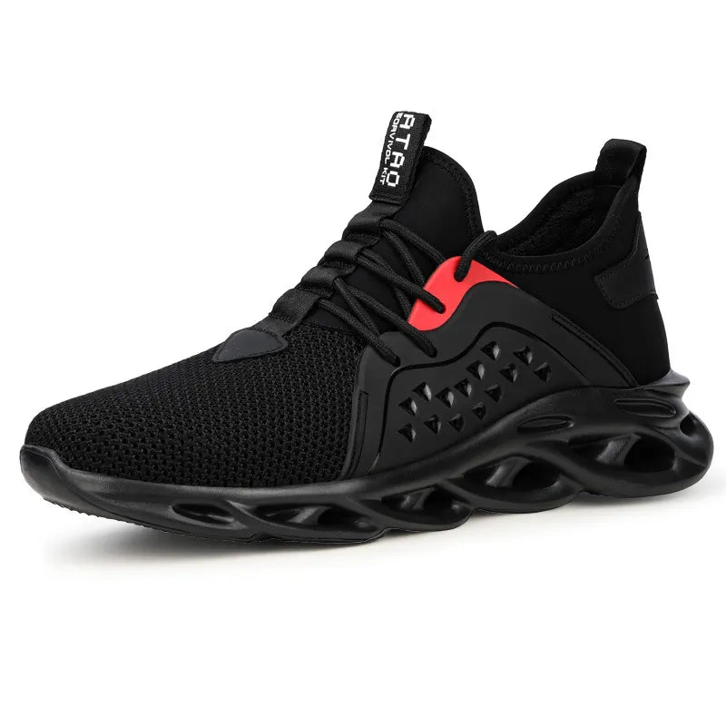 Men's White Flying Woven Mesh Running Sneakers