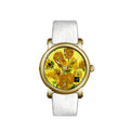 Van Gogh Women's Quartz Watch 3D Printed Oil Painting Dial Steel Strap Sunflowers