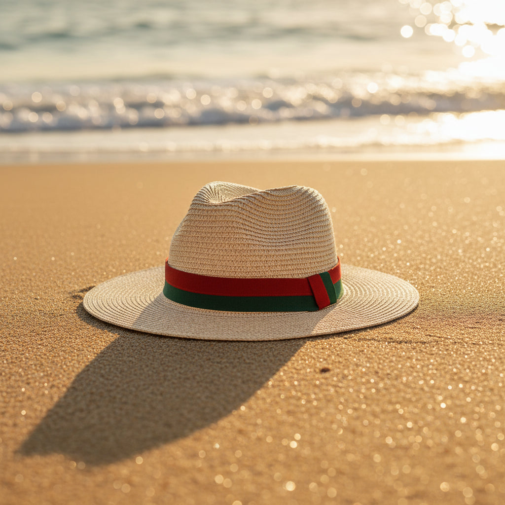 Plain Straw Sun Hat - Unisex Wide Brim Beach & Outdoor Hat