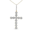 10K Yellow Gold 5/8 Cttw Miracle Set Round Diamond Circle Link Cross Pendant Necklace for Men (H-I Color, SI1-SI2 Clarity) - NO CHAIN INCLUDED