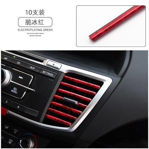 10pcs 20cm Air Vent Trim Strips - Flexible Metallic Car Interior Decor