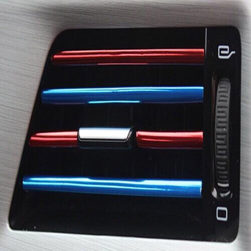 10pcs 20cm Air Vent Trim Strips - Flexible Metallic Car Interior Decor