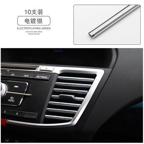 10pcs 20cm Air Vent Trim Strips - Flexible Metallic Car Interior Decor