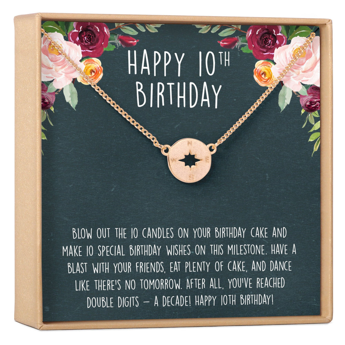 10th Birthday Gift Necklace, Multiple Styles