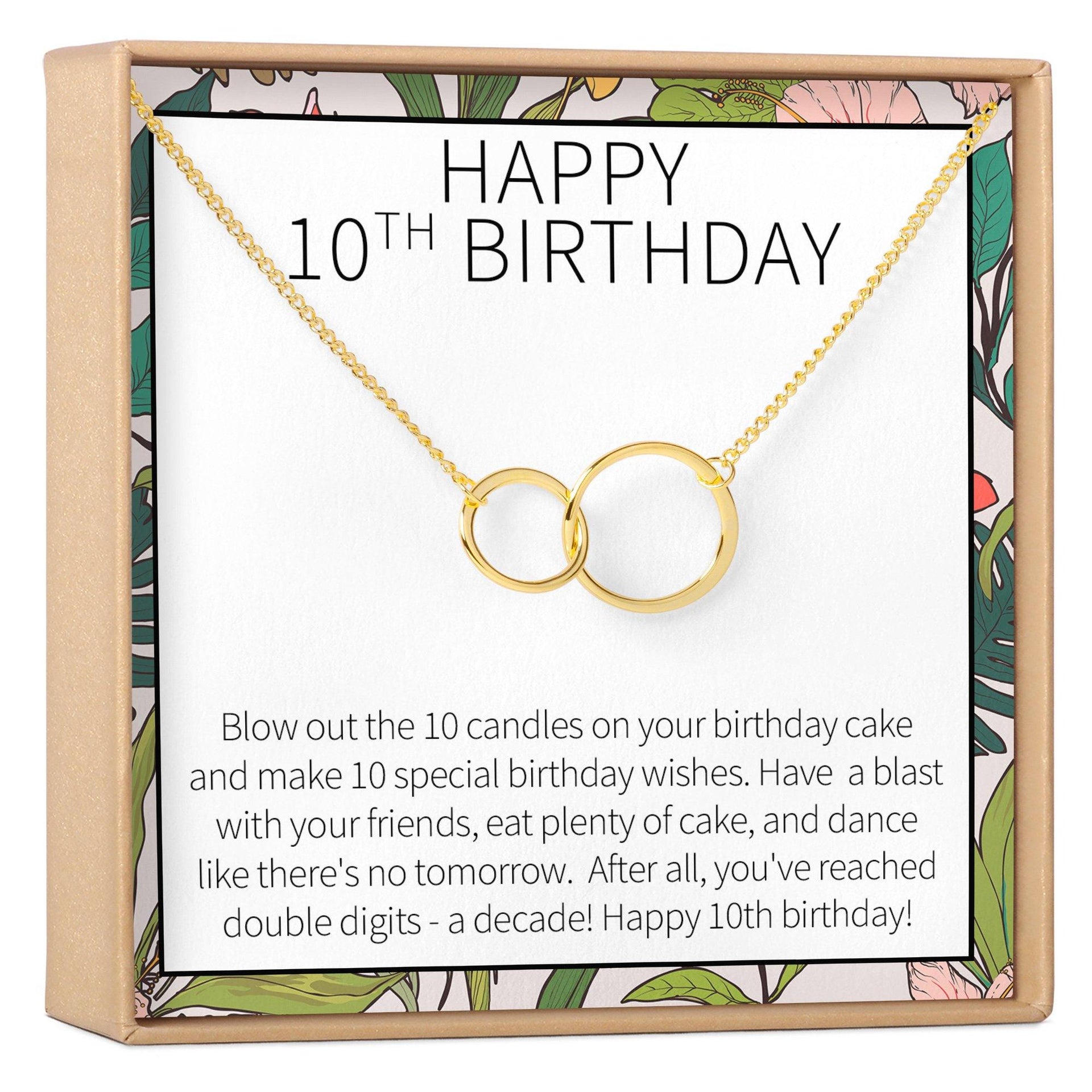 10th Birthday Gift Necklace, Multiple Styles