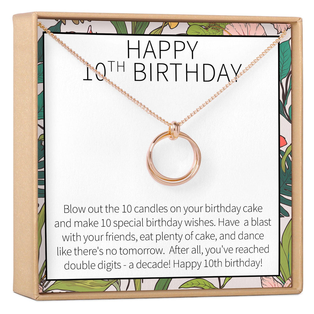 10th Birthday Gift Necklace, Multiple Styles