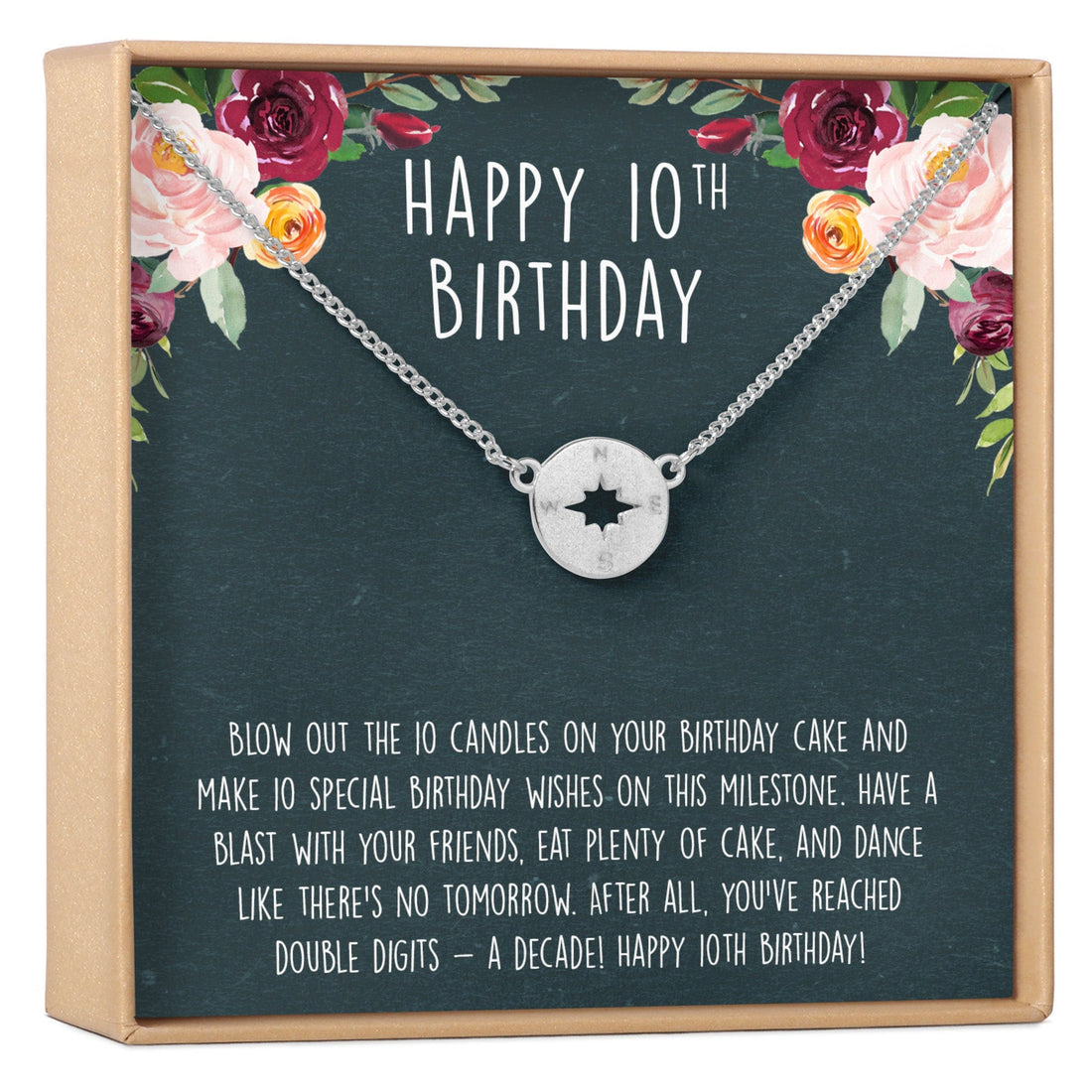 10th Birthday Gift Necklace, Multiple Styles