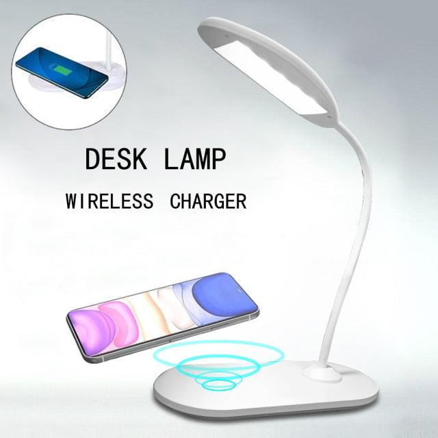 Foldable LED Desk Lamp with 10W Wireless Charger & USB Port