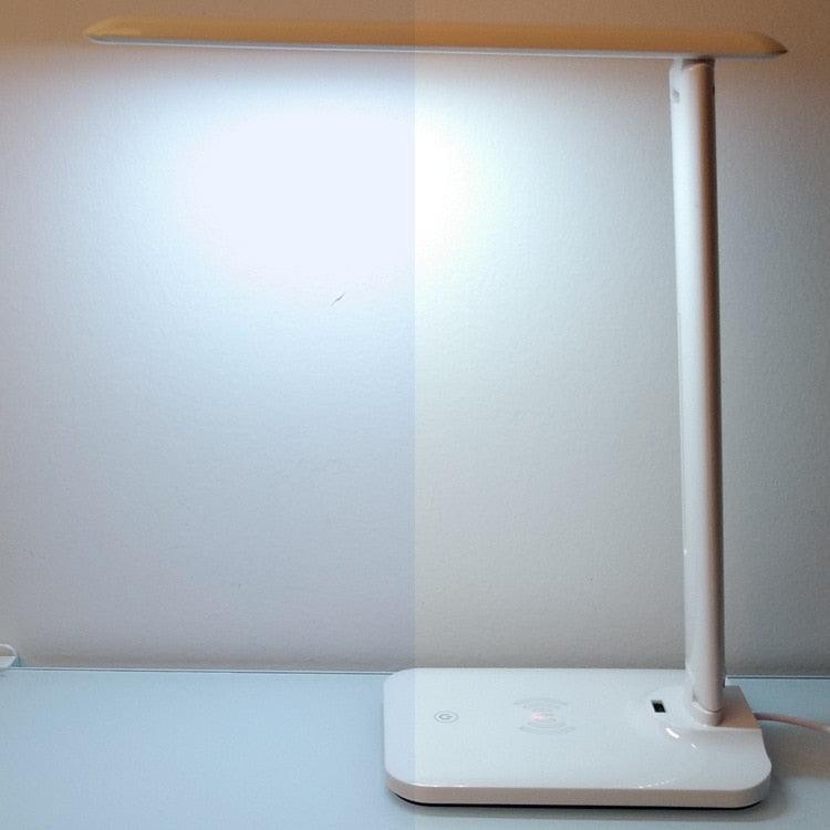 Foldable LED Desk Lamp with 10W Wireless Charger & USB Port