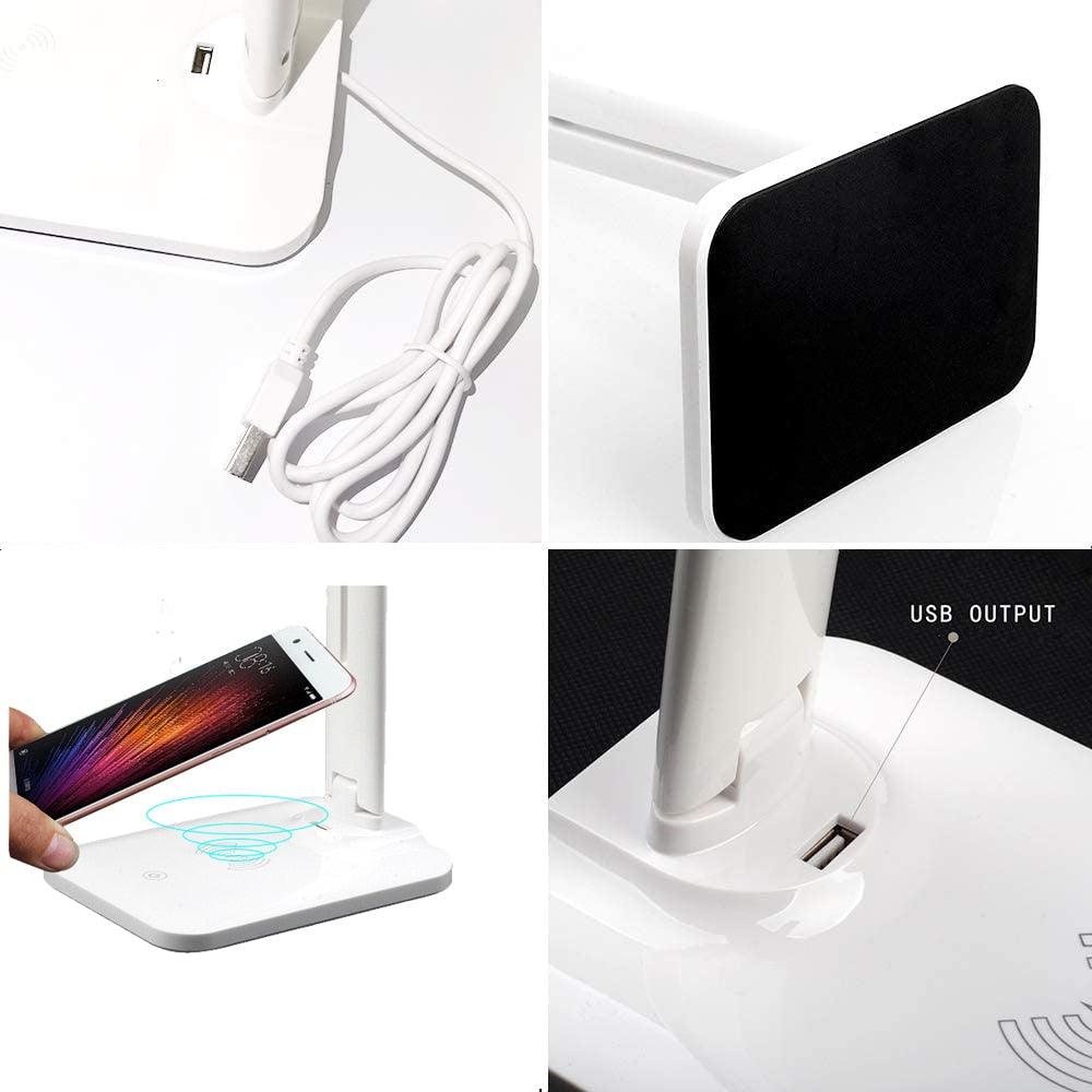 Foldable LED Desk Lamp with 10W Wireless Charger & USB Port