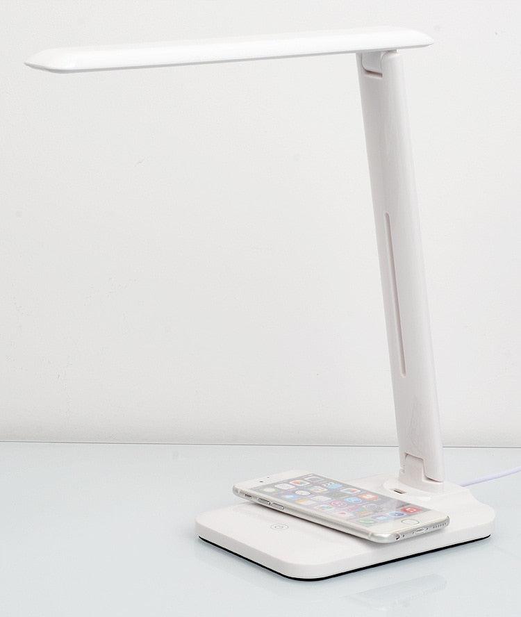 Foldable LED Desk Lamp with 10W Wireless Charger & USB Port