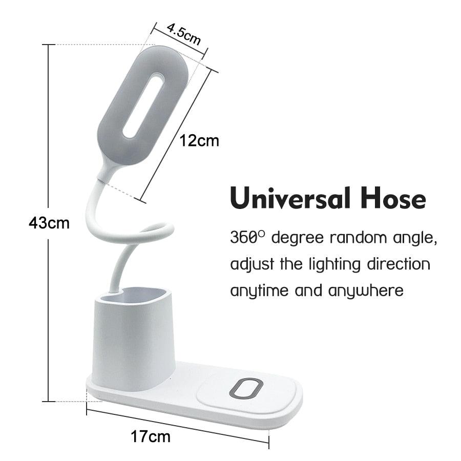 Modern LED Desk Lamp with 10W Wireless Charger & Eye Care Light