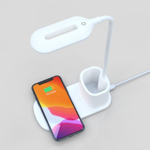 Modern LED Desk Lamp with 10W Wireless Charger & Eye Care Light