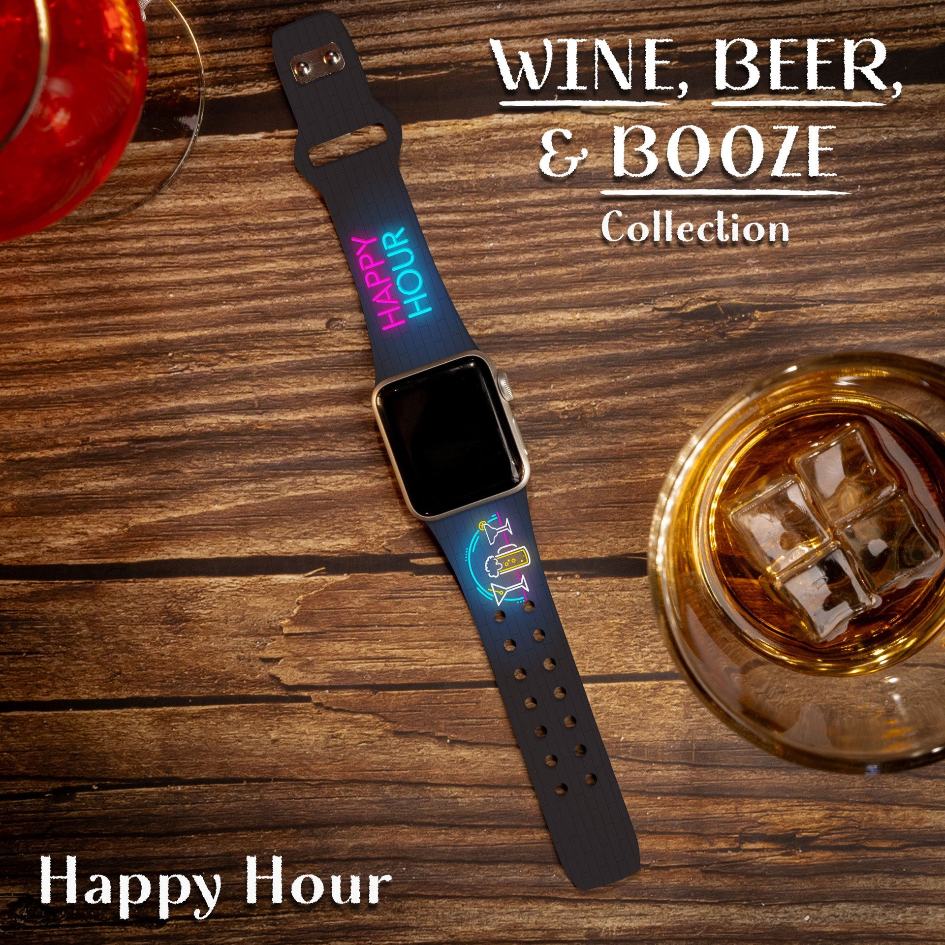 Wine, Beer & Booze HD Print Apple Watch Band