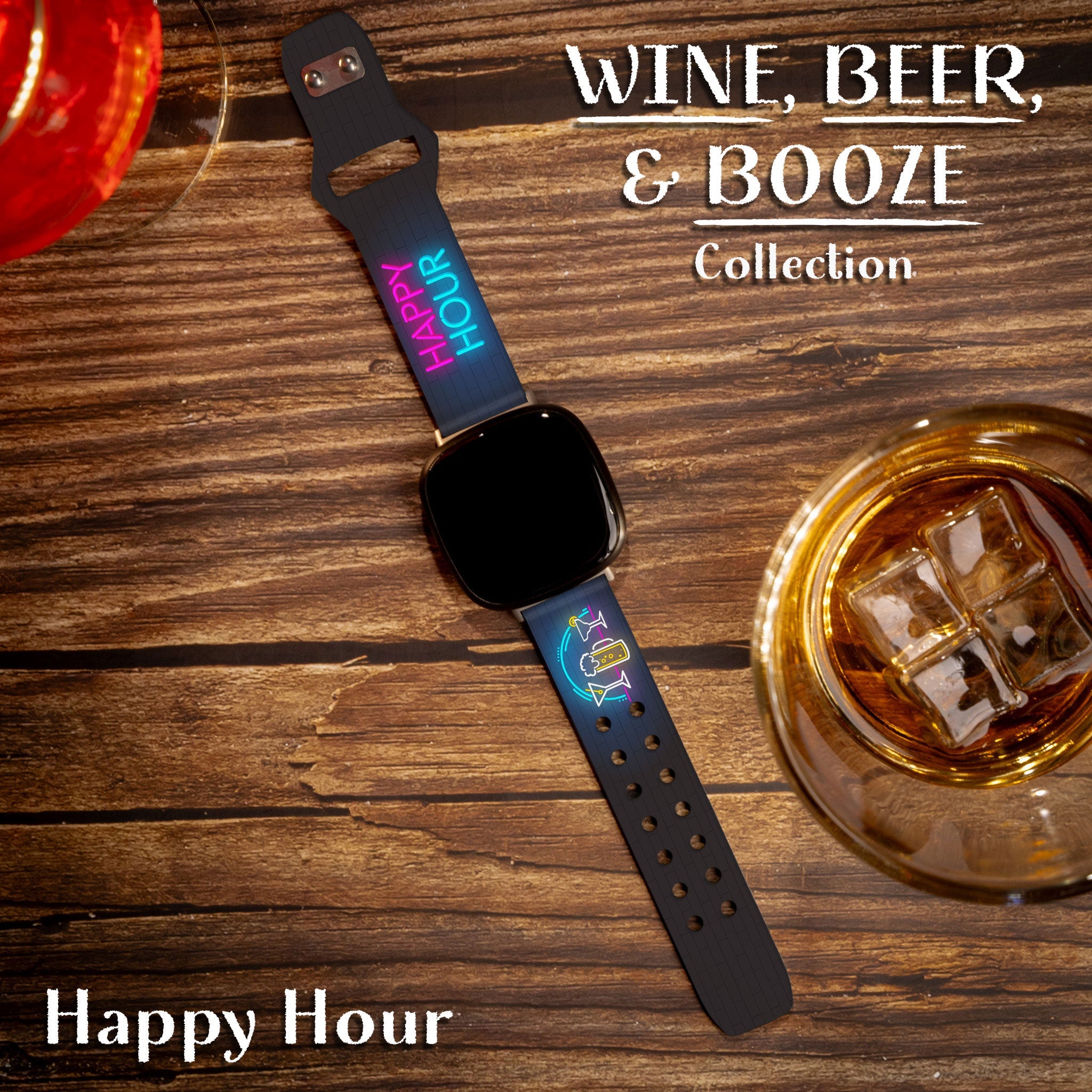 Wine Beer & Booze Champagne Watch Band for Fitbit Versa 3 Sense