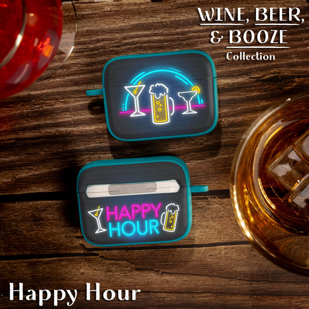 Wine, Beer & Booze AirPods Pro 1 & 2 Protective Case with Carabiner