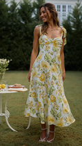 Women Summer New Bohemian Vacation Print Strap Dress