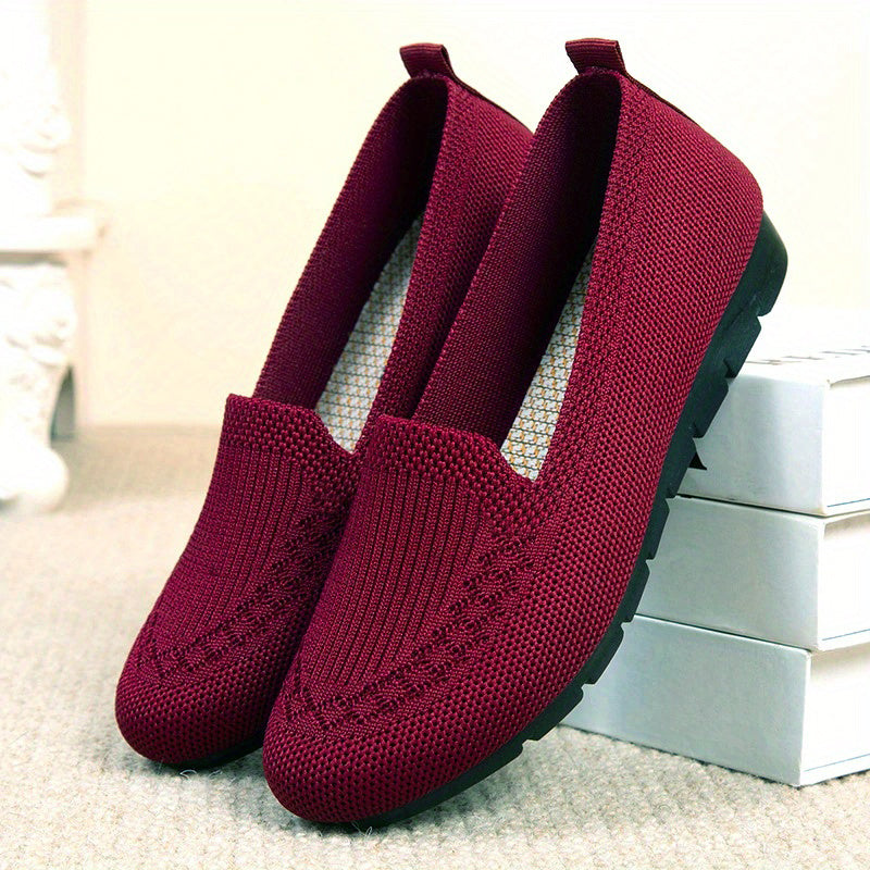 Women's Knit Slip-On Loafers Lightweight Breathable Casual Shoes