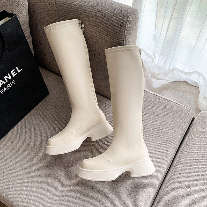 Women's Harajuku Style Chunky Platform Knee-High Boots - Image 4